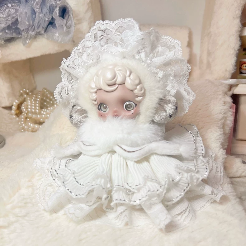 Whimsical Skullpanda Doll Outfit: Elegant Lace Headband & Ruffled Skirt for Collectors - Image 2