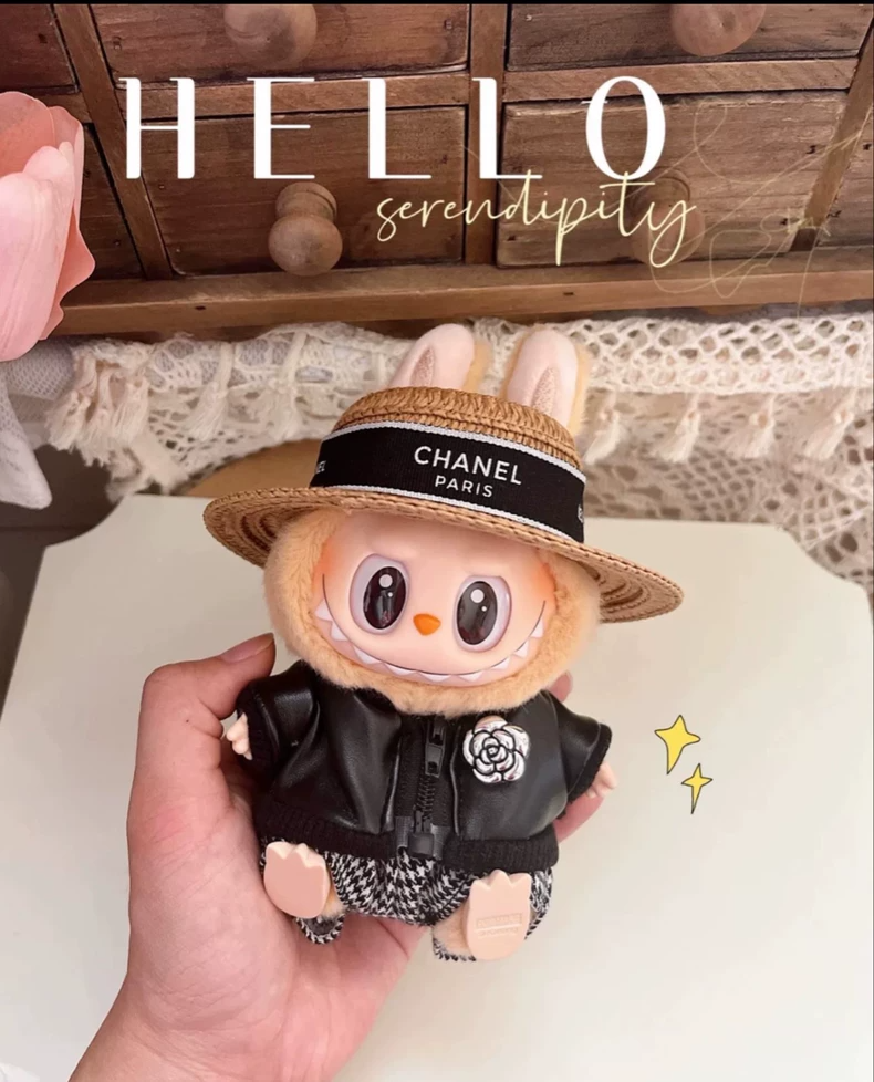 Adorable LABUBU Doll Outfit Set – Hat, Dress & Bag – Festive & Playful Style - Image 2