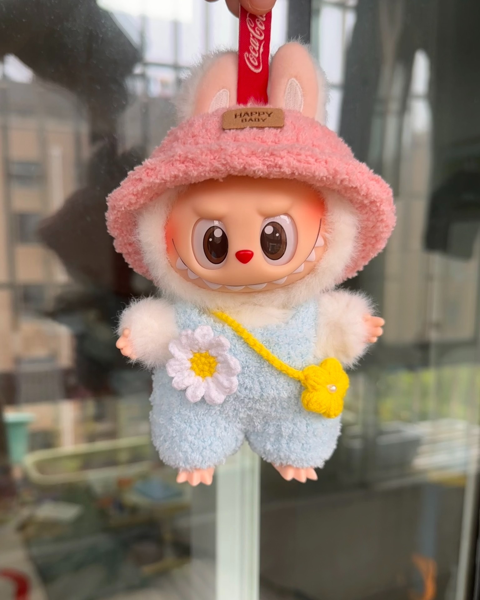 Labubu 'HAPPY BABY' Outfit – Pastel Plush Fashion for POPMART Collectors - Image 1