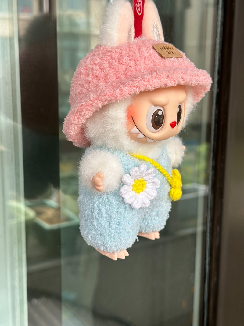 Labubu 'HAPPY BABY' Outfit – Pastel Plush Fashion for POPMART Collectors - Image 3