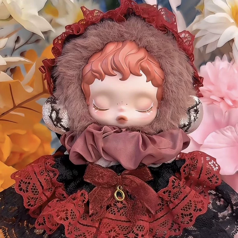 Luxurious Skullpanda Doll Outfit: Lace & Plush Ensemble with Vibrant Colors & Metallic Accents - Image 2