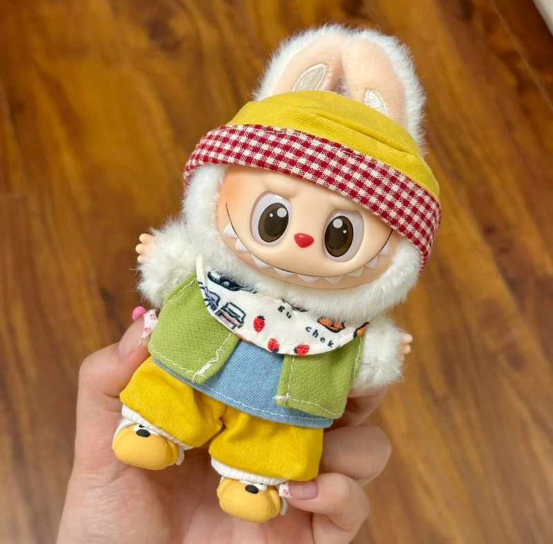 Vibrant Labubu Doll Outfit – Premium Collector’s Ensemble with Hat, Tops, Pants & Bib - Image 1