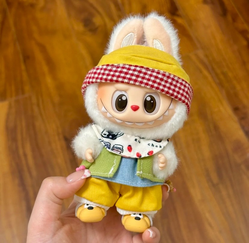 Vibrant Labubu Doll Outfit – Premium Collector’s Ensemble with Hat, Tops, Pants & Bib - Image 3
