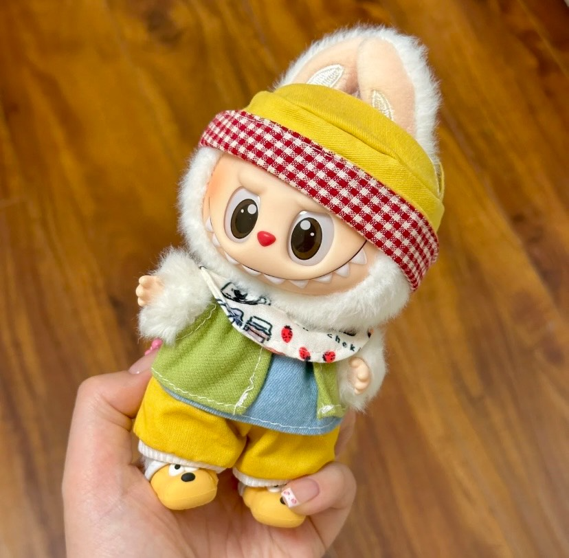 Vibrant Labubu Doll Outfit – Premium Collector’s Ensemble with Hat, Tops, Pants & Bib - Image 5