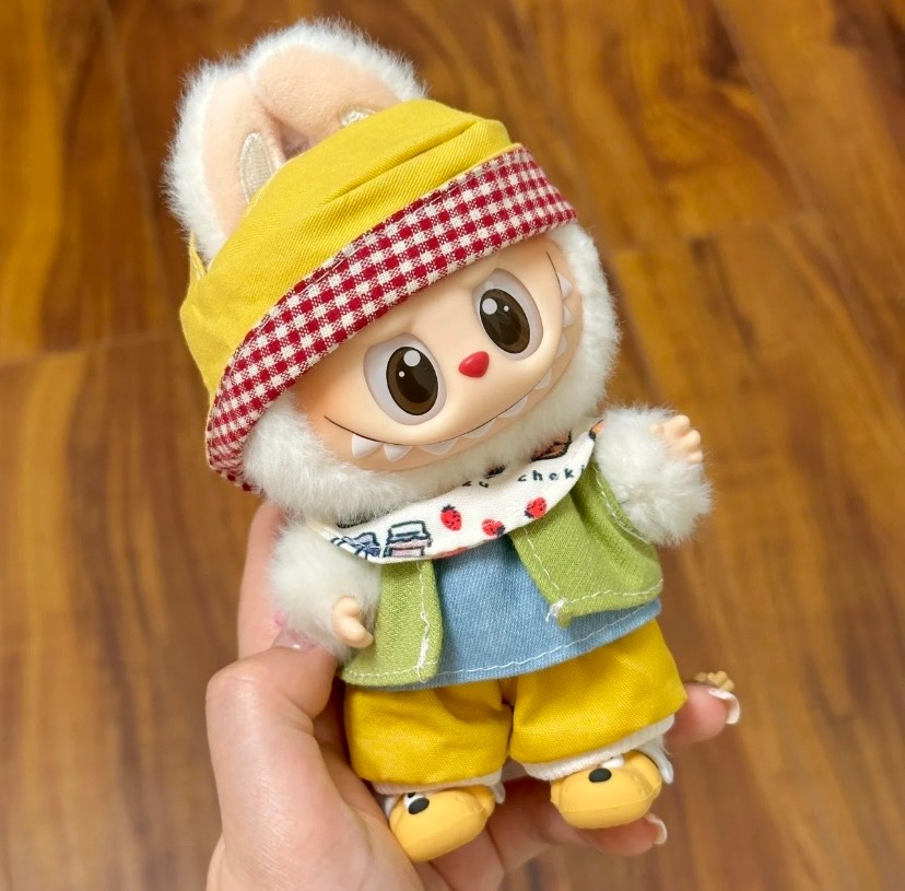 Vibrant Labubu Doll Outfit – Premium Collector’s Ensemble with Hat, Tops, Pants & Bib - Image 6