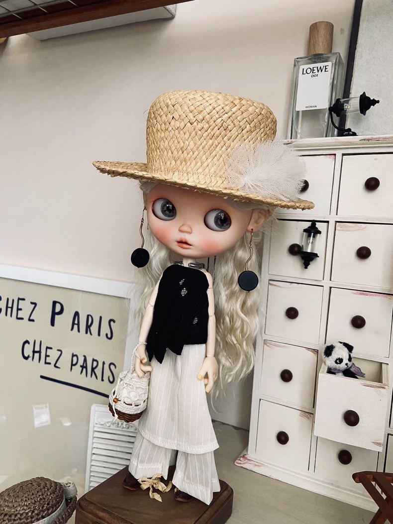 BLYTHE Doll Clothes Black White Outfit Tank Top Skirt Set for OB22 OB24 Premium Quality Collector Edition - Image 2