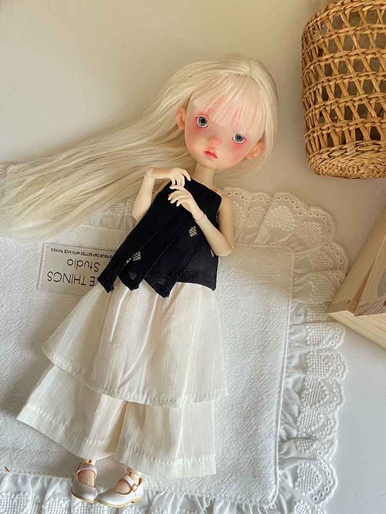 BLYTHE Doll Clothes Black White Outfit Tank Top Skirt Set for OB22 OB24 Premium Quality Collector Edition - Image 3