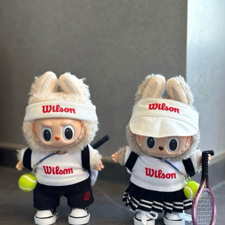 Wilson Tennis Outfit for Labubu Dolls – Stylish 17cm Sportswear with Accessories - Image 2
