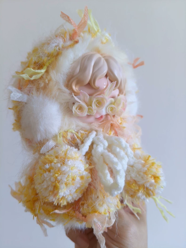 Whimsical Skullpanda Hooded Cloak: Plush Floral Accents & Detachable Eye Mask - Image 1