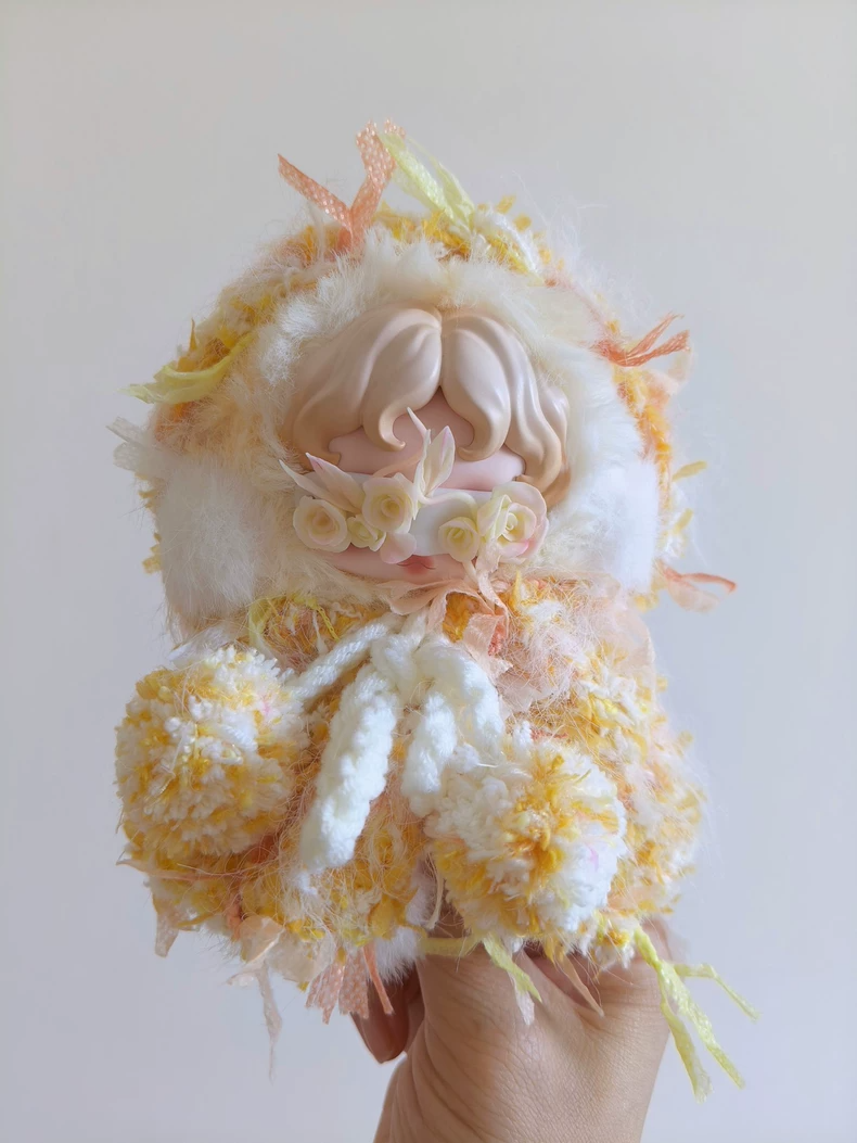 Whimsical Skullpanda Hooded Cloak: Plush Floral Accents & Detachable Eye Mask - Image 2