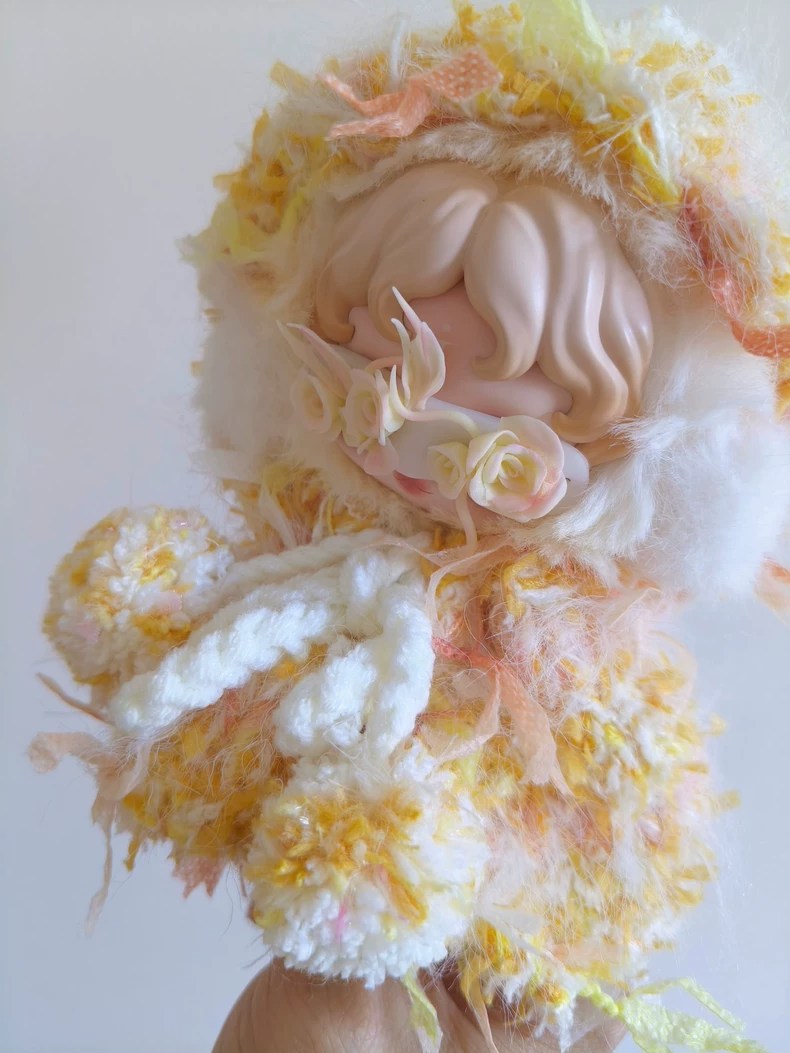 Whimsical Skullpanda Hooded Cloak: Plush Floral Accents & Detachable Eye Mask - Image 5