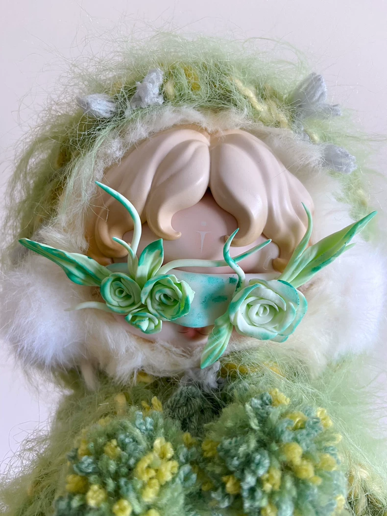 Whimsical Skullpanda Hooded Cloak – Pastel Cosplay Outfit with Eye Mask & Pom-Poms - Image 2
