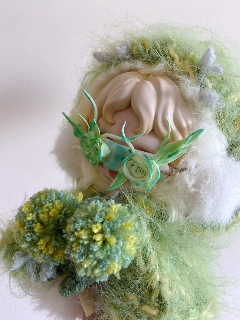 Whimsical Skullpanda Hooded Cloak – Pastel Cosplay Outfit with Eye Mask & Pom-Poms - Image 3