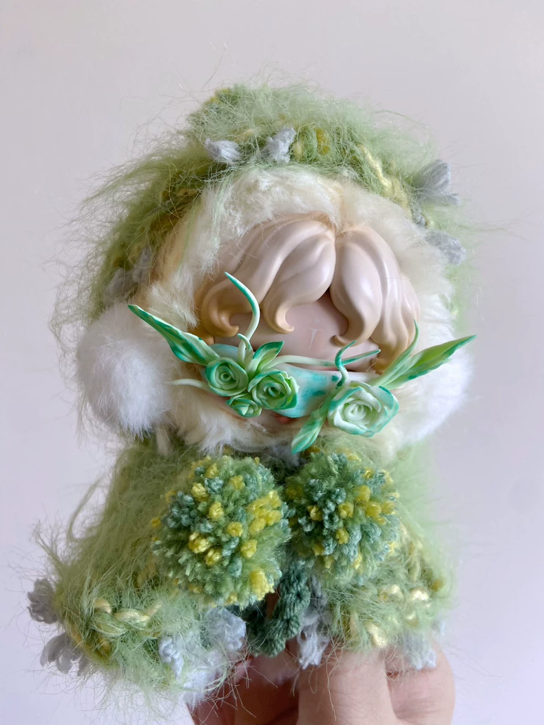 Whimsical Skullpanda Hooded Cloak – Pastel Cosplay Outfit with Eye Mask & Pom-Poms - Image 6