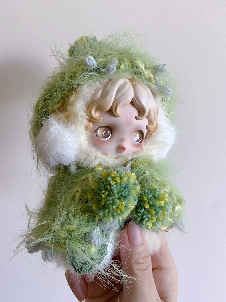 Whimsical Skullpanda Hooded Cloak – Pastel Cosplay Outfit with Eye Mask & Pom-Poms - Image 7