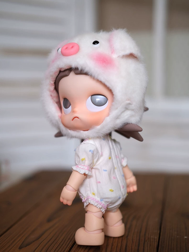 Adorable Pig-Themed BJD 1/8 Outfit - Plush Headpiece, Embroidered Bodysuit & Delicate Tutu Skirt for Collectors - Image 2