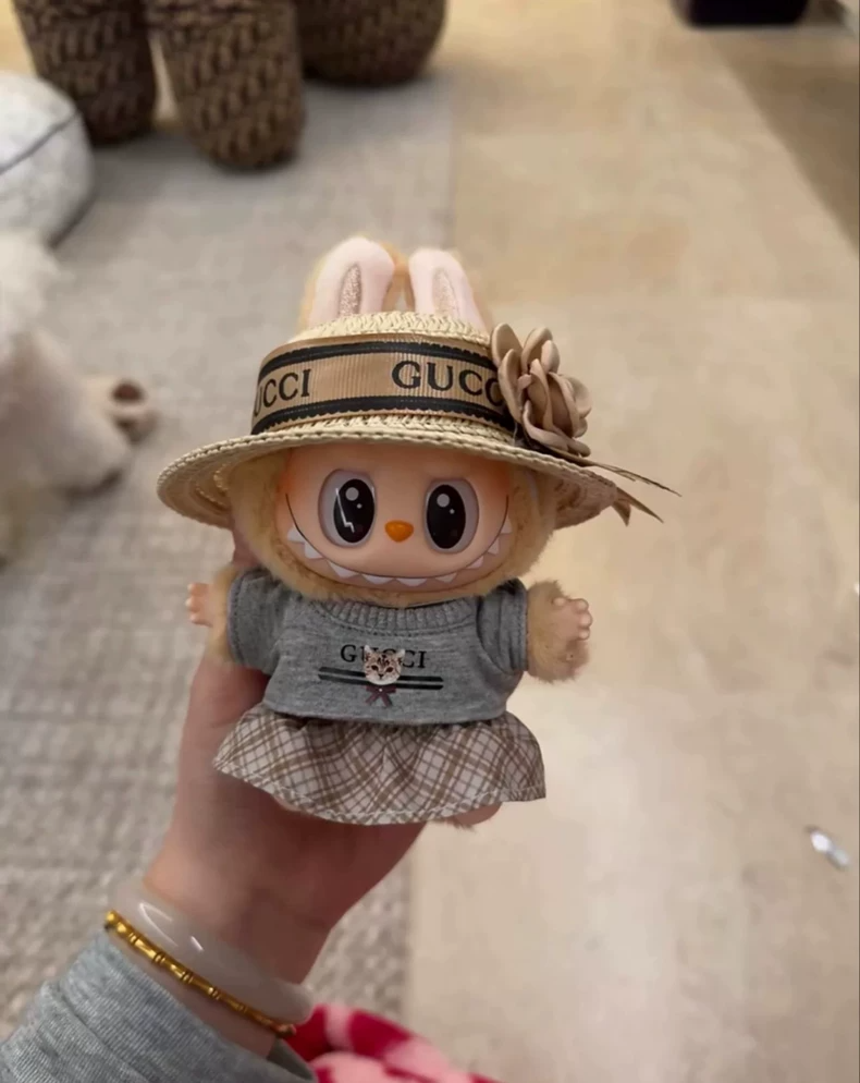 Adorable LABUBU Doll Outfit Set – Hat, Dress & Bag – Festive & Playful Style - Image 2