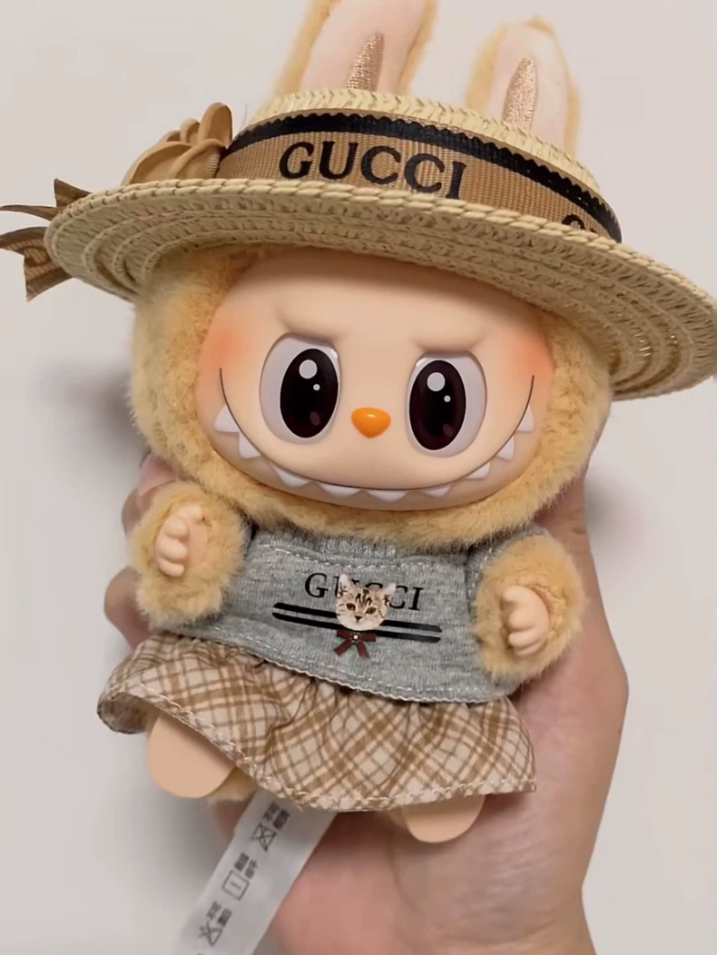 Adorable LABUBU Doll Outfit Set – Hat, Dress & Bag – Festive & Playful Style - Image 5