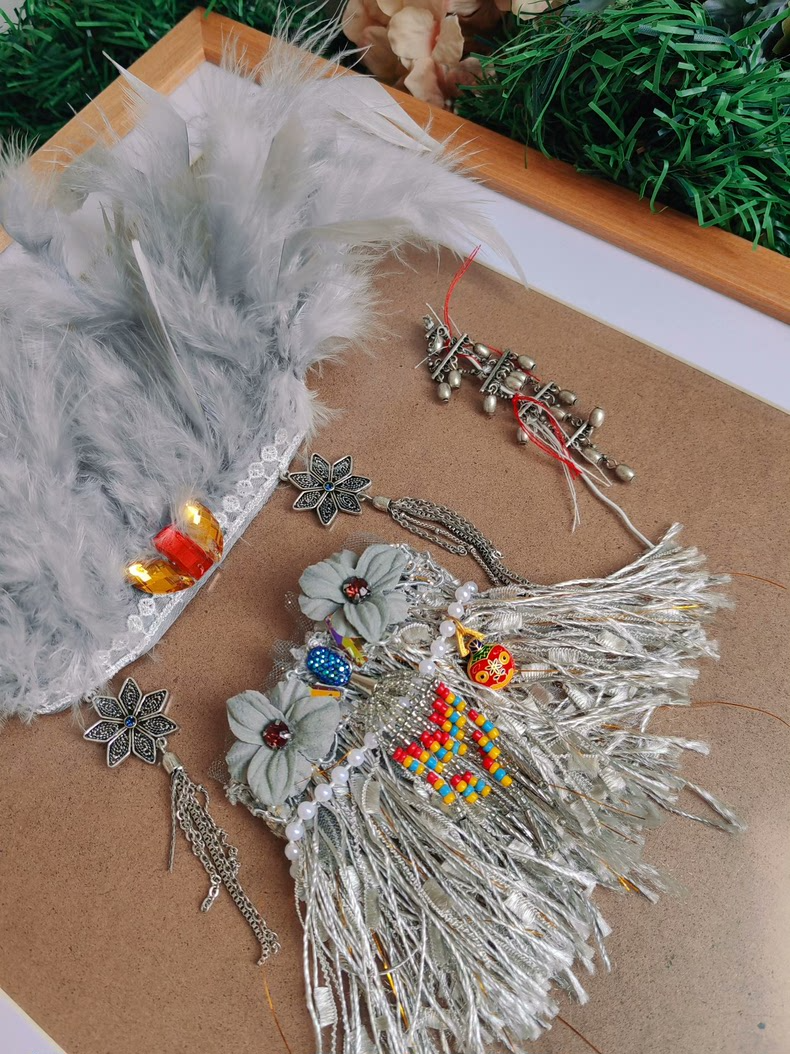 Mystical High Priestess LABUBU Outfit – Enchanted Forest Guardian with Gemstones & Feathers - Image 6