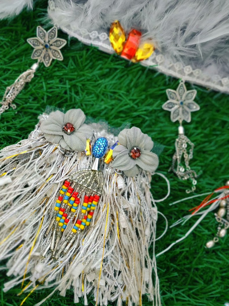 Mystical High Priestess LABUBU Outfit – Enchanted Forest Guardian with Gemstones & Feathers - Image 7