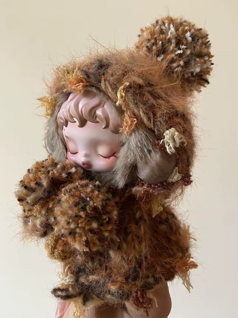Skullpanda Hooded Cloak for Dolls: Plush, Vibrant & Whimsical Collector's Outfit - Image 1