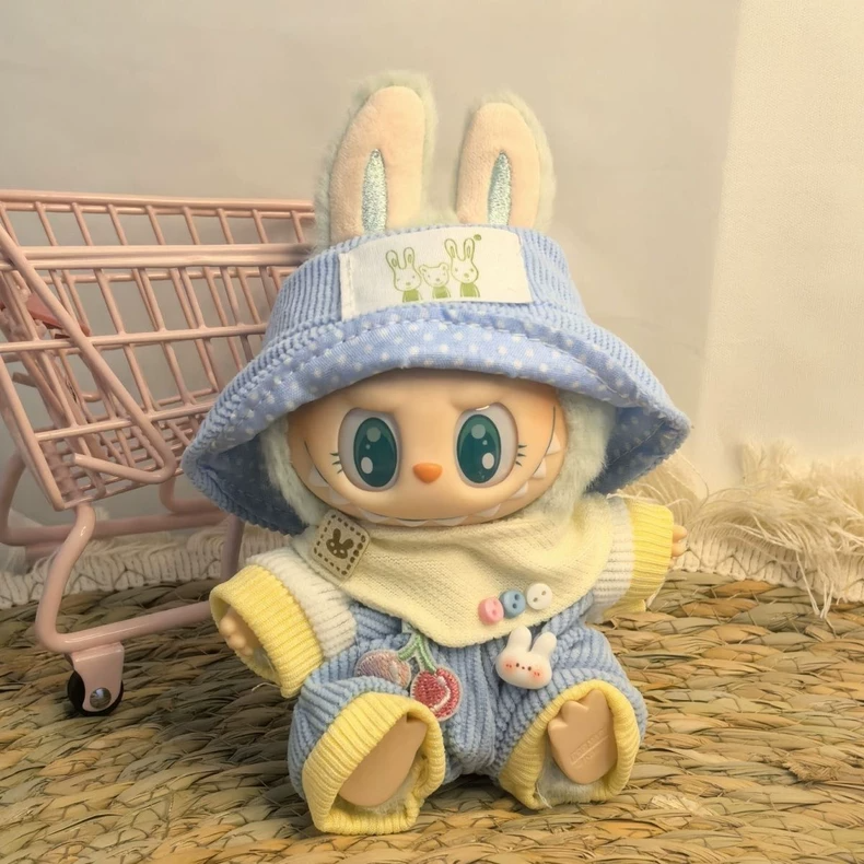 LABUBU Doll Outfit: Cozy Pink Hat, Snug Sweater & Mini Bag – Playful Elegance for Collectible Dolls - Image 1