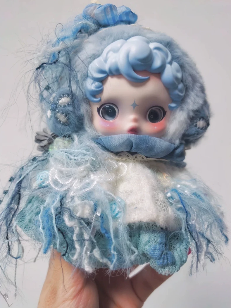 Enchanted Blue Lace Plush Toy: Luxurious Collectible with Elegant Outfit & Expressive Eyes - Image 1