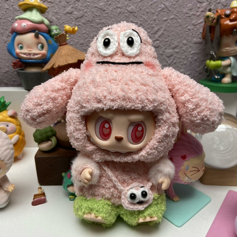 Adorable Labubu SpongeBob & Patrick Outfit – Plush Knit Set for Cuddly Fun & Collectible Charm - Image 2