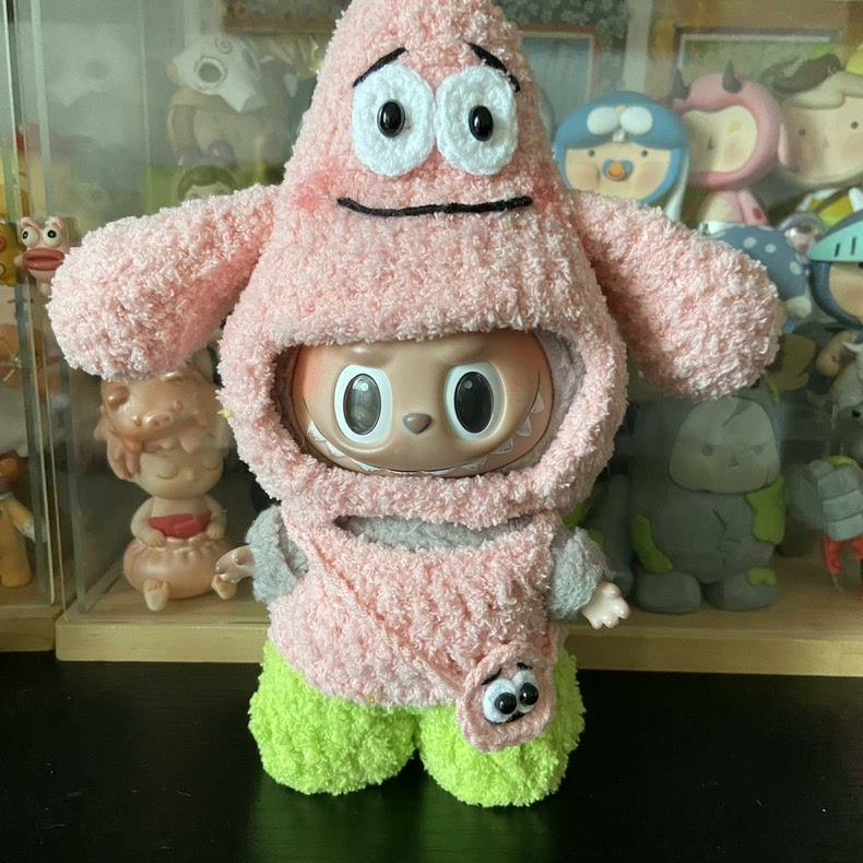 Adorable Labubu SpongeBob & Patrick Outfit – Plush Knit Set for Cuddly Fun & Collectible Charm - Image 4