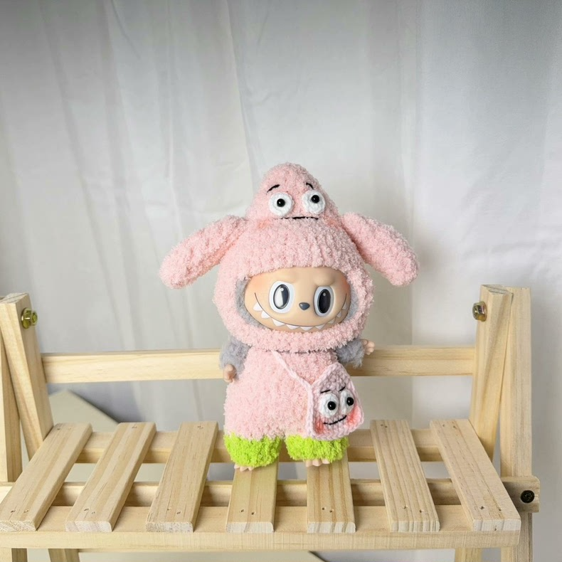 Adorable Labubu SpongeBob & Patrick Outfit – Plush Knit Set for Cuddly Fun & Collectible Charm - Image 6