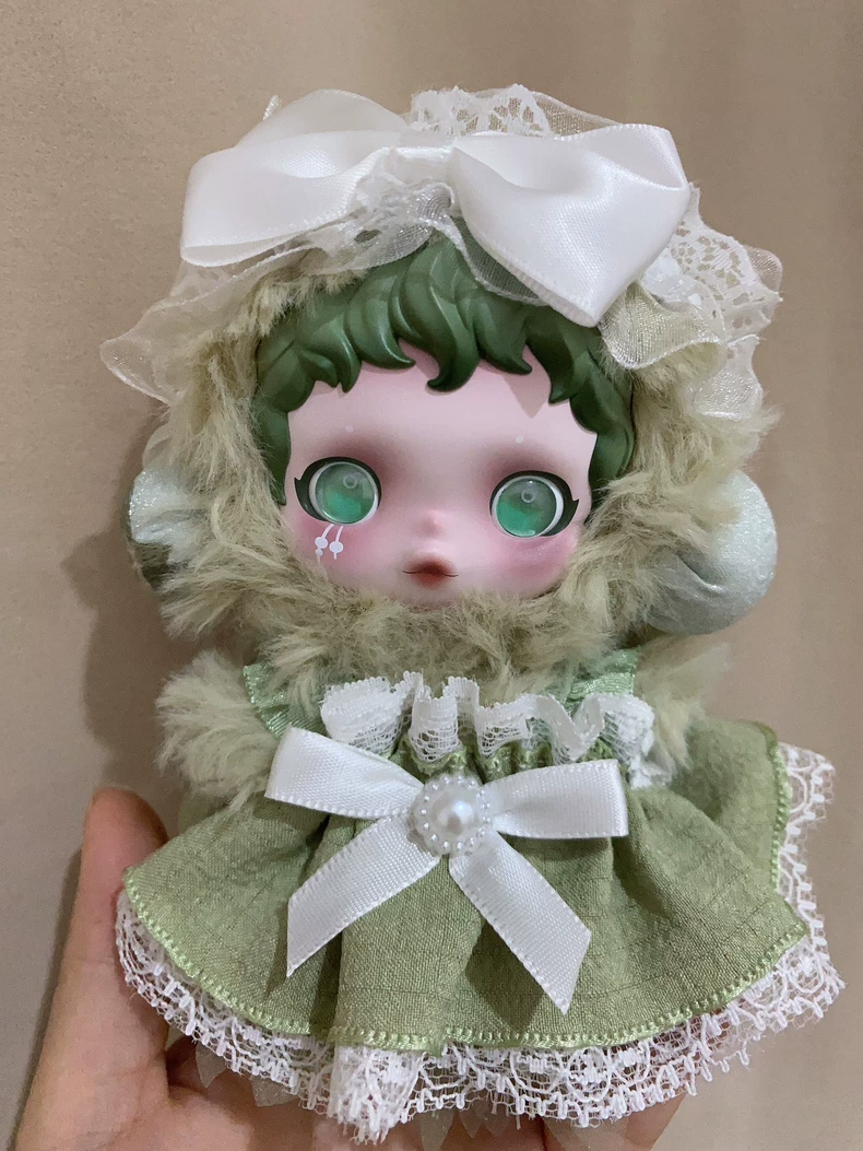 Whimsical Garden Doll Outfit: Butterfly Knot Headband & Lace Skirt – Pastel Elegance for Skullpanda - Image 1