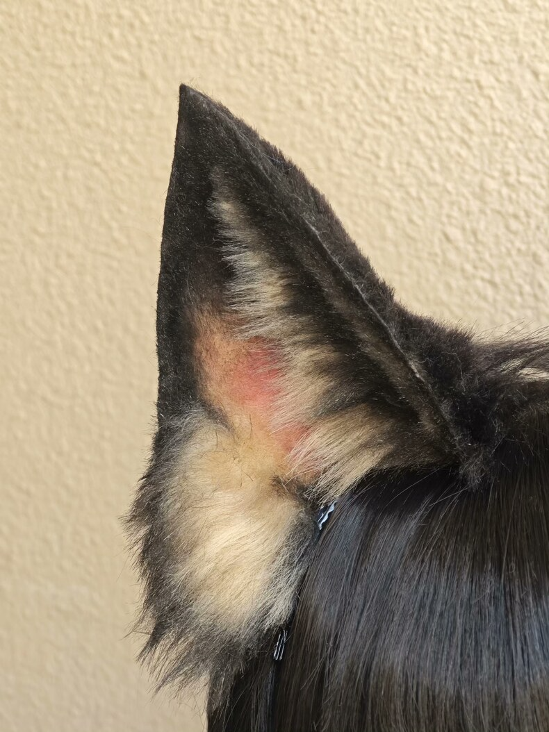 Handmade German Shepherd Ears – Plush Faux Fur Cosplay - Image 1