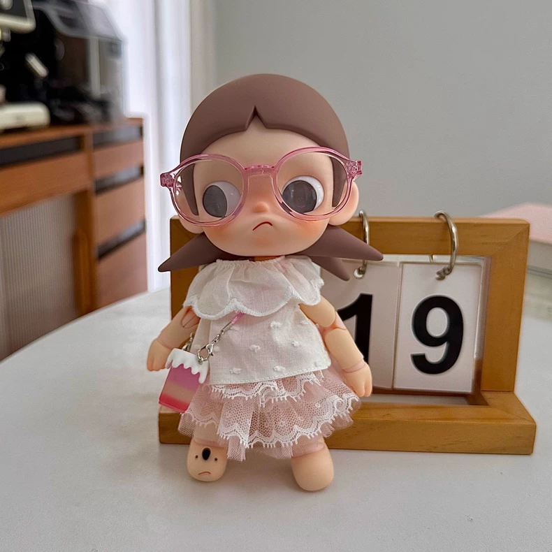 Charming 1/8 Zsiga BJD Outfit: Pink Floral Dress, Lace Skirt & Accessories for Collectible Dolls - Image 5