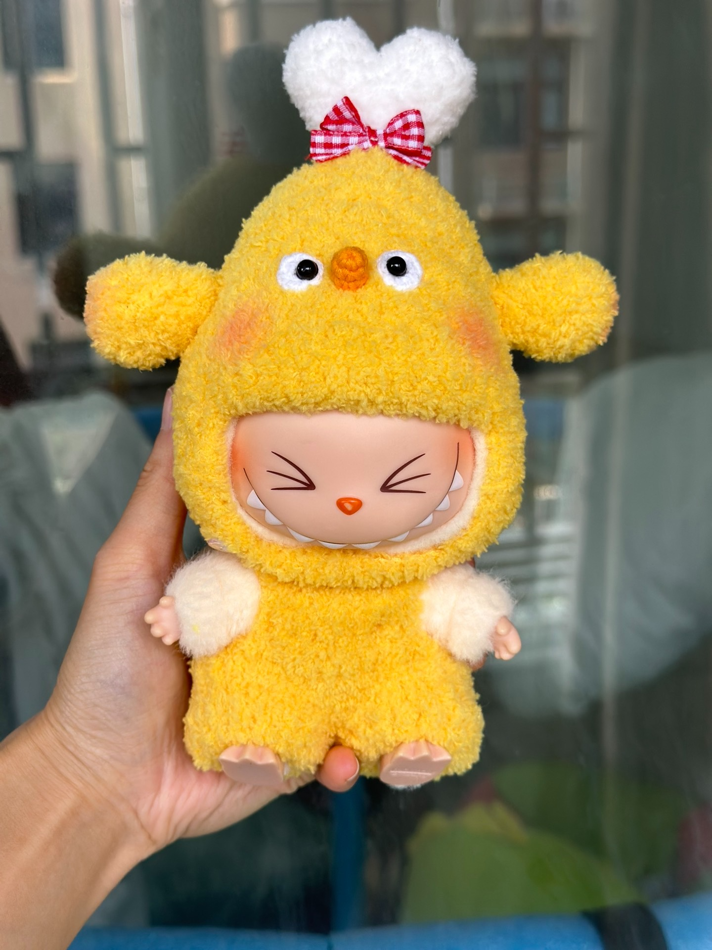 Adorable Labubu Doll Outfit – Playful Yellow Plush Costume for Collectors - Image 1