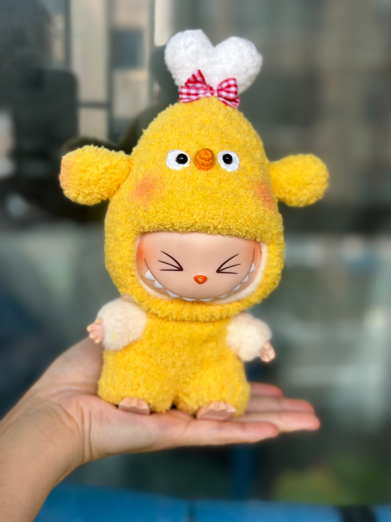 Adorable Labubu Doll Outfit – Playful Yellow Plush Costume for Collectors - Image 2