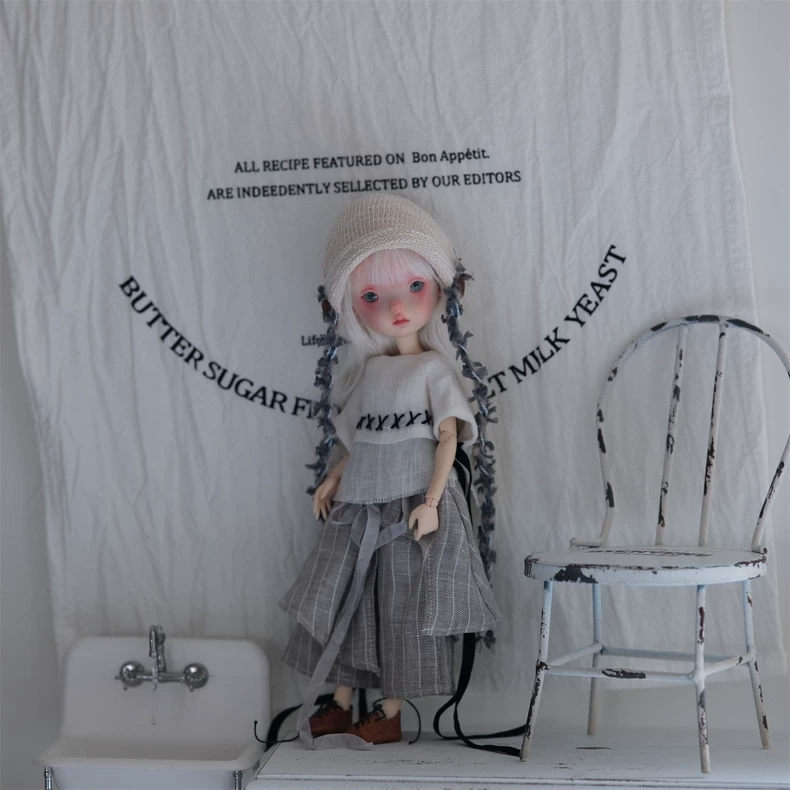 Japanese-Style BLYTHE Doll Outfit for OB22 OB24 – Adjustable Linen Top & Skirt Set, Muted Tones, Durable & Versatile - Image 7