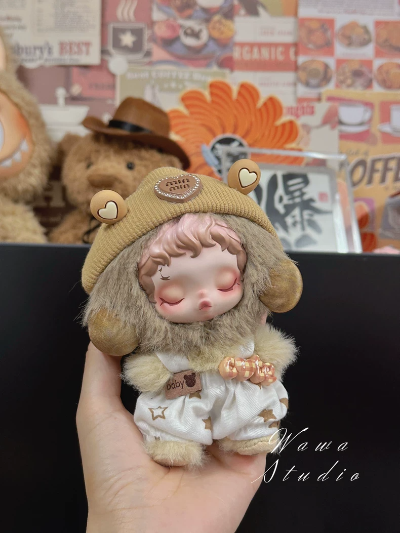 Adorable Skullpanda Doll Outfit – Plush Hat & Overalls with Playful Patterns, Premium Collectible Fashion - Image 4