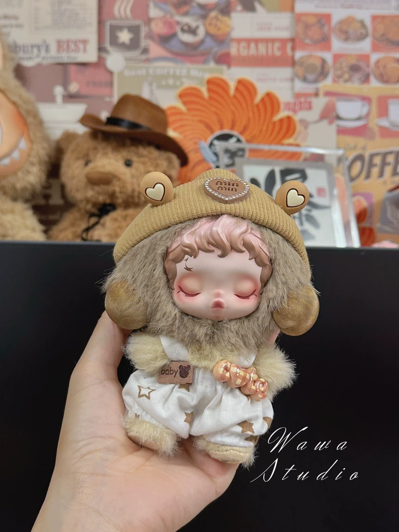 Adorable Skullpanda Doll Outfit – Plush Hat & Overalls with Playful Patterns, Premium Collectible Fashion - Image 5