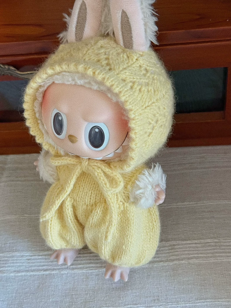 Handmade Labubu Doll Outfit – Cozy Knit Hat & Bubble Skirt Set | Custom Colors - Image 8