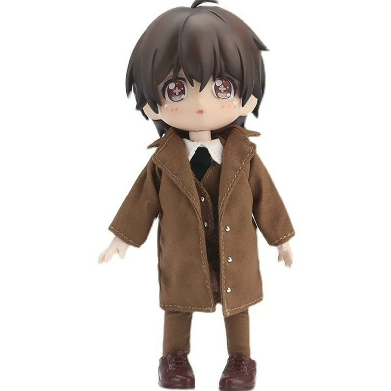 Elegant Brown Trench Coat for 12-inch BJD Dolls – Premium OB11 Doll Outfit with Versatile Styling - Image 1