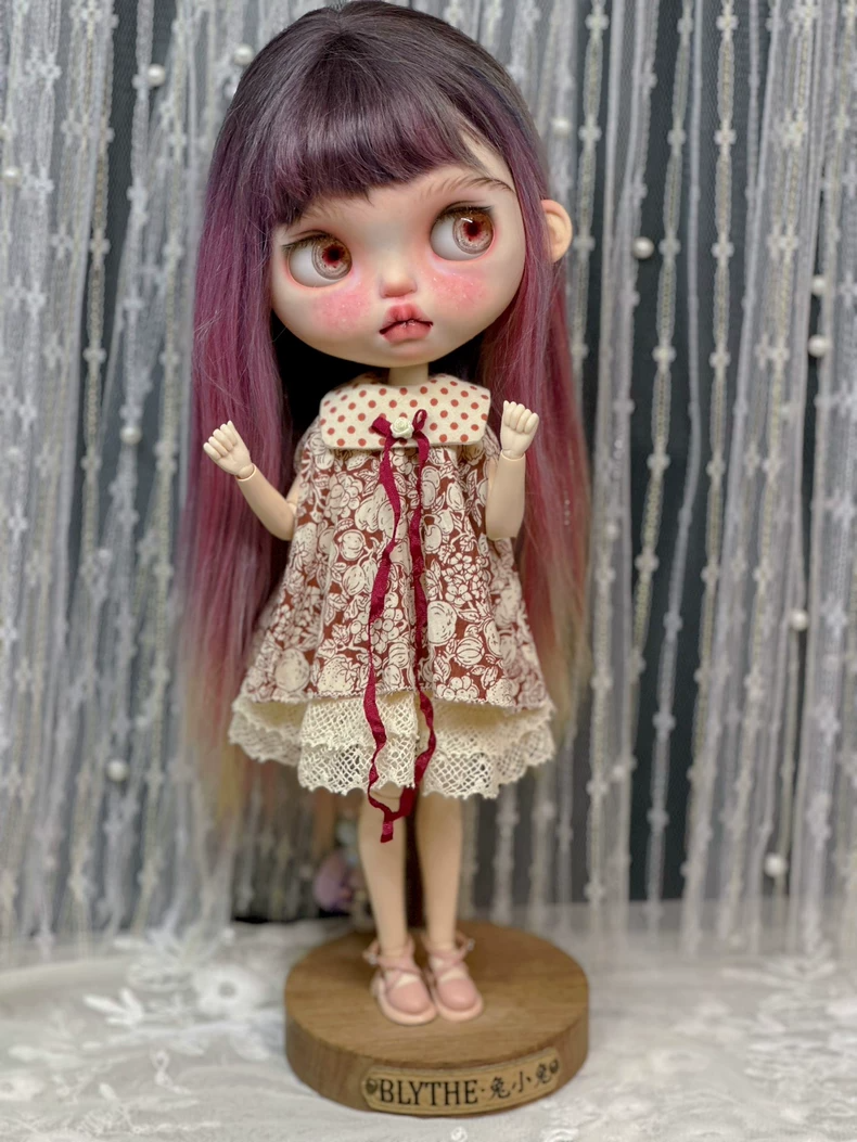 Charming Blythe Doll Outfit: Elegant Red & White Dress for ob22, ob24, ob26 – Perfect for Collectors & Creative Play! - Image 7