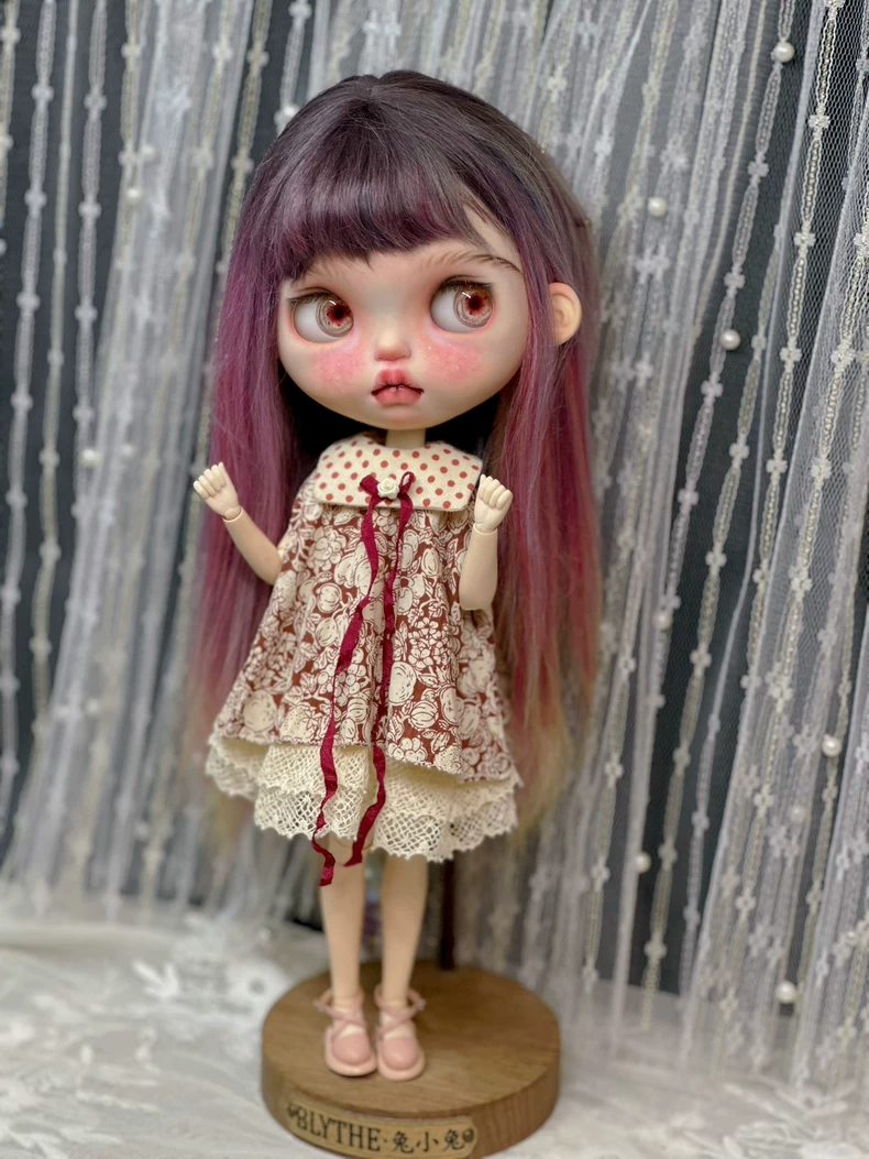 Charming Blythe Doll Outfit: Elegant Red & White Dress for ob22, ob24, ob26 – Perfect for Collectors & Creative Play! - Image 8