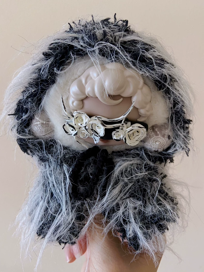 Mystical Skullpanda Hooded Cloak Outfit – Elegant Floral Eye Mask Design for Cosplay & Themed Events - Image 1