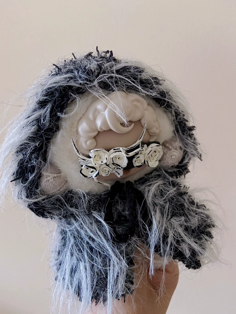 Mystical Skullpanda Hooded Cloak Outfit – Elegant Floral Eye Mask Design for Cosplay & Themed Events - Image 7