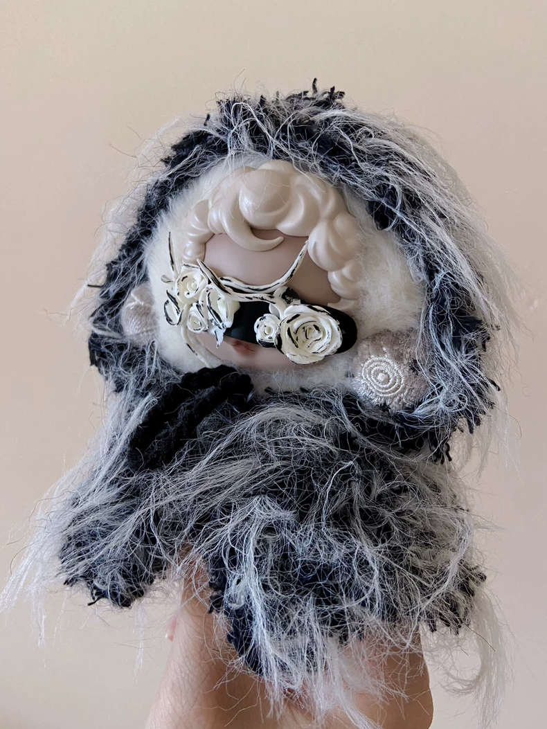 Mystical Skullpanda Hooded Cloak Outfit – Elegant Floral Eye Mask Design for Cosplay & Themed Events - Image 8