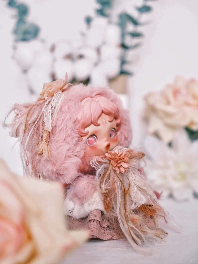 Whimsical Skullpanda Plush Outfit – Pastel Elegance for Collectible Figures - Image 2
