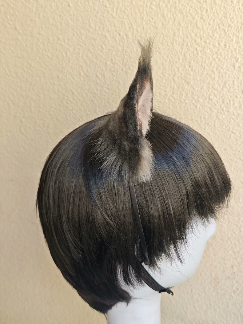 Realistic Brown & Black Cat Ears – Handmade Furry Wig Clip-Ons - Image 4