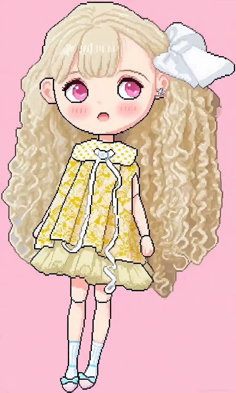 Charming Yellow Floral Blythe Doll Dress – Elegant OB22/24/26 Outfit with Lace & Bow - Image 9