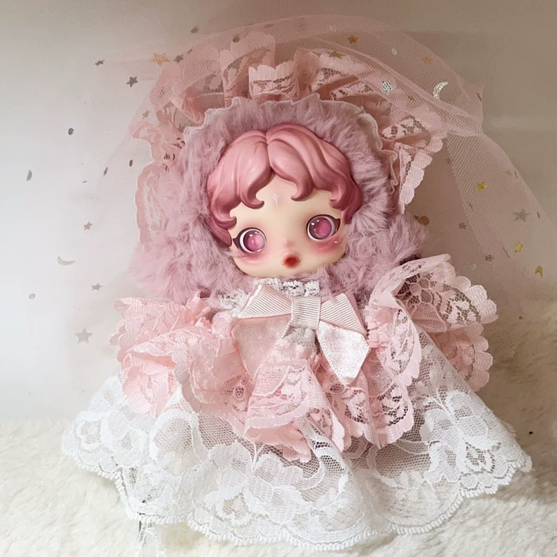 Elegant Skullpanda Doll Outfit: Luxe Lace & Satin Ensemble for Customizable Doll Attire - Image 1