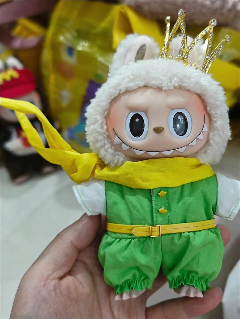 Whimsical Fairy Tale Prince Outfit for Labubu Dolls – Enchanting Green & Yellow Royal Ensemble - Image 3